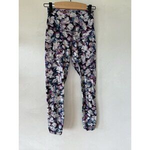 Lululemon Womens 4 Floral High Waisted Comfortable Pants Workout Leggings